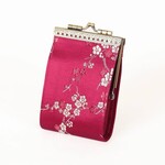 Cathayana Brocade Cherry Blossom Card Holder w/ RFID in Deep Red