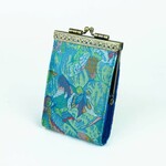 Cathayana Brocade Floral Card Holder w/ RFID in Sky Blue & Pink
