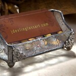 Vintage Glass Business Card Holder