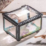 J Devlin Glass Small Stained Glass Ring Box Clear
