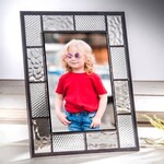Grey and Clear Stained Glass Picture Frame 4x6