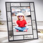 Grey and Clear Stained Glass Picture Frame 5x7