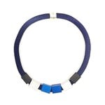 NIKAIA Thick Cord Necklace w/ Aluminum Cubes Silver & Blue