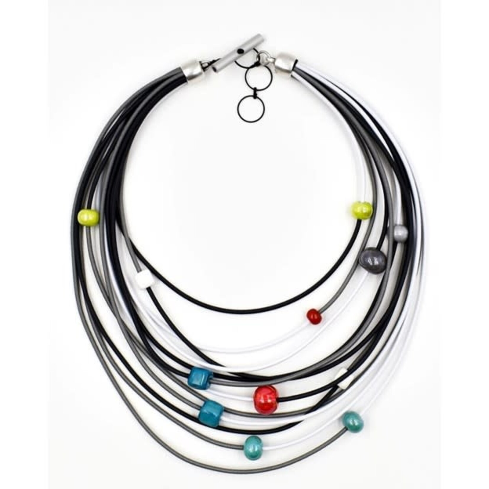 NIKAIA Multi Strand Necklace w/ Ceramic Balls