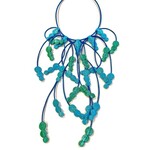 NIKAIA Waterfall of Leather Buds Necklace in Turquoise