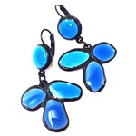 NIKAIA 3 Colorful Petal Earrings in Turquoise