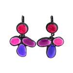 NIKAIA 3 Colorful Petal Earrings in Purple