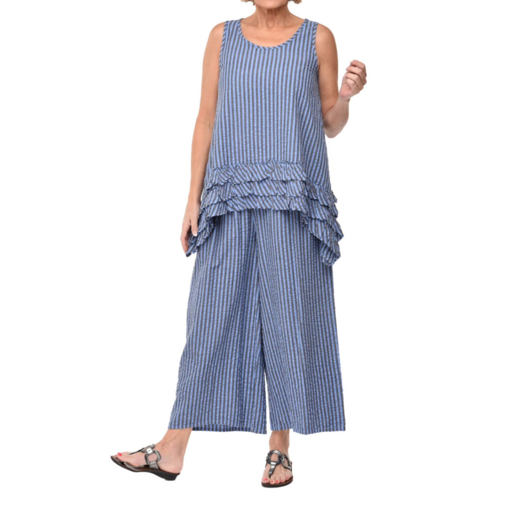 Tulip Clothing Lily Tank in Blue Doyle Stripe