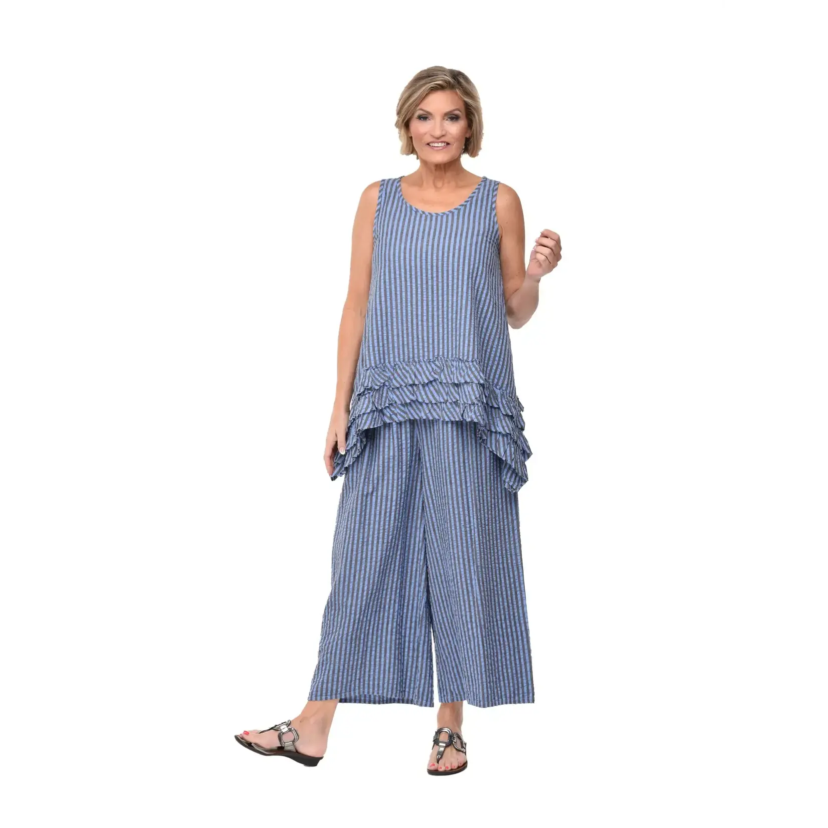 Tulip Clothing Lily Tank in Blue Doyle Stripe