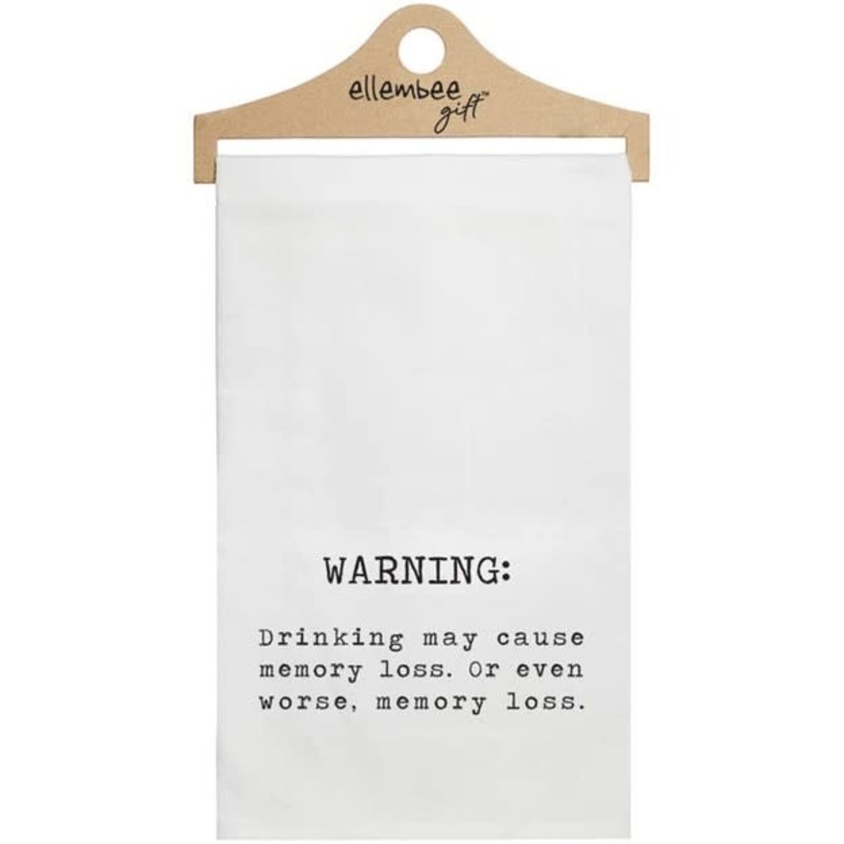 White "Drinking Causes Memory Loss" Kitchen Tea Towel