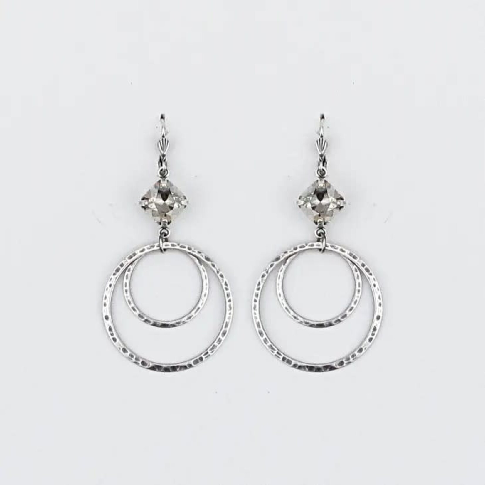 Ada Silver Double Hoop Leverback Earrings in Shade