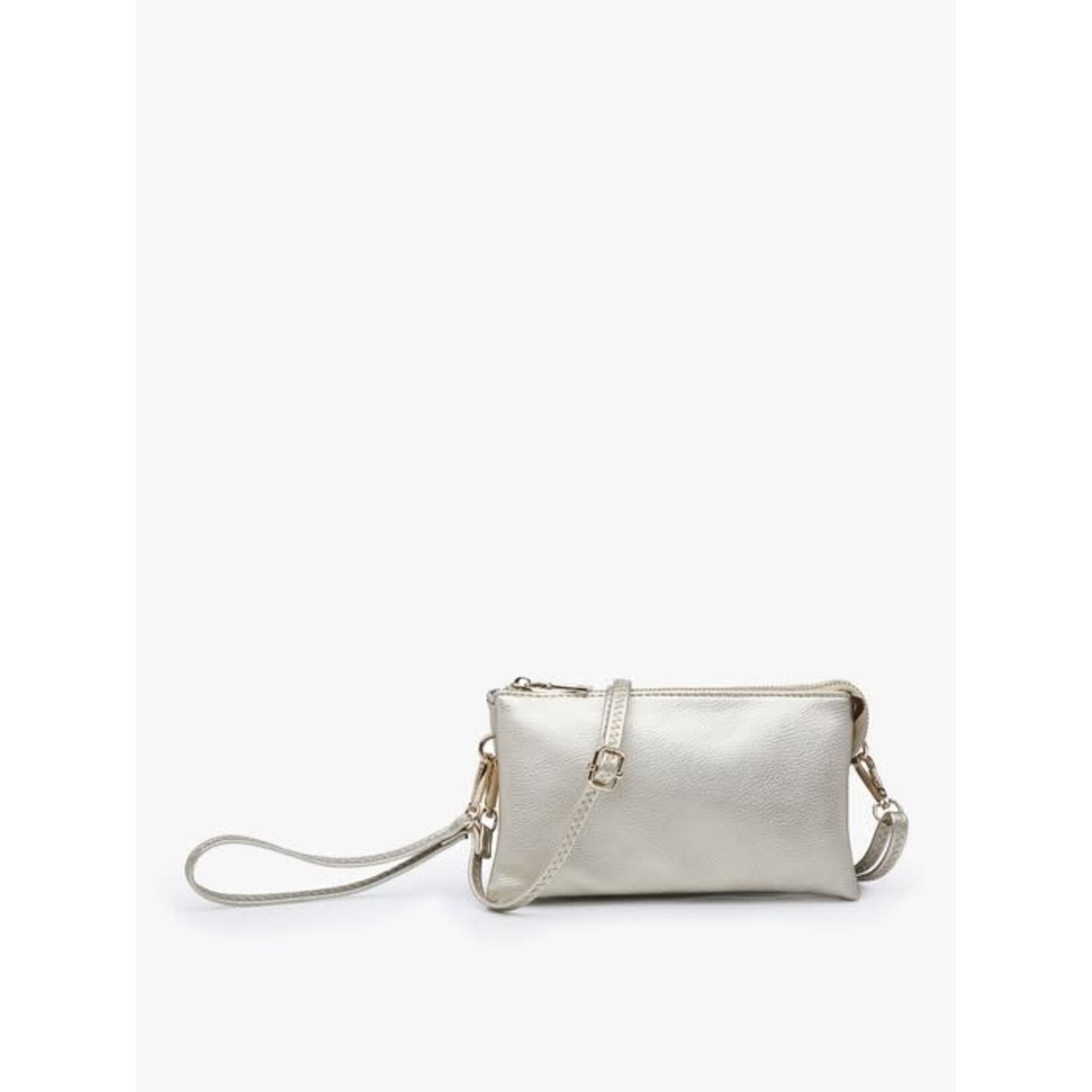 Jen & Co Riley Vegan Leather Double-Sided Wristlet/Crossbody - Light Gold (LGD)