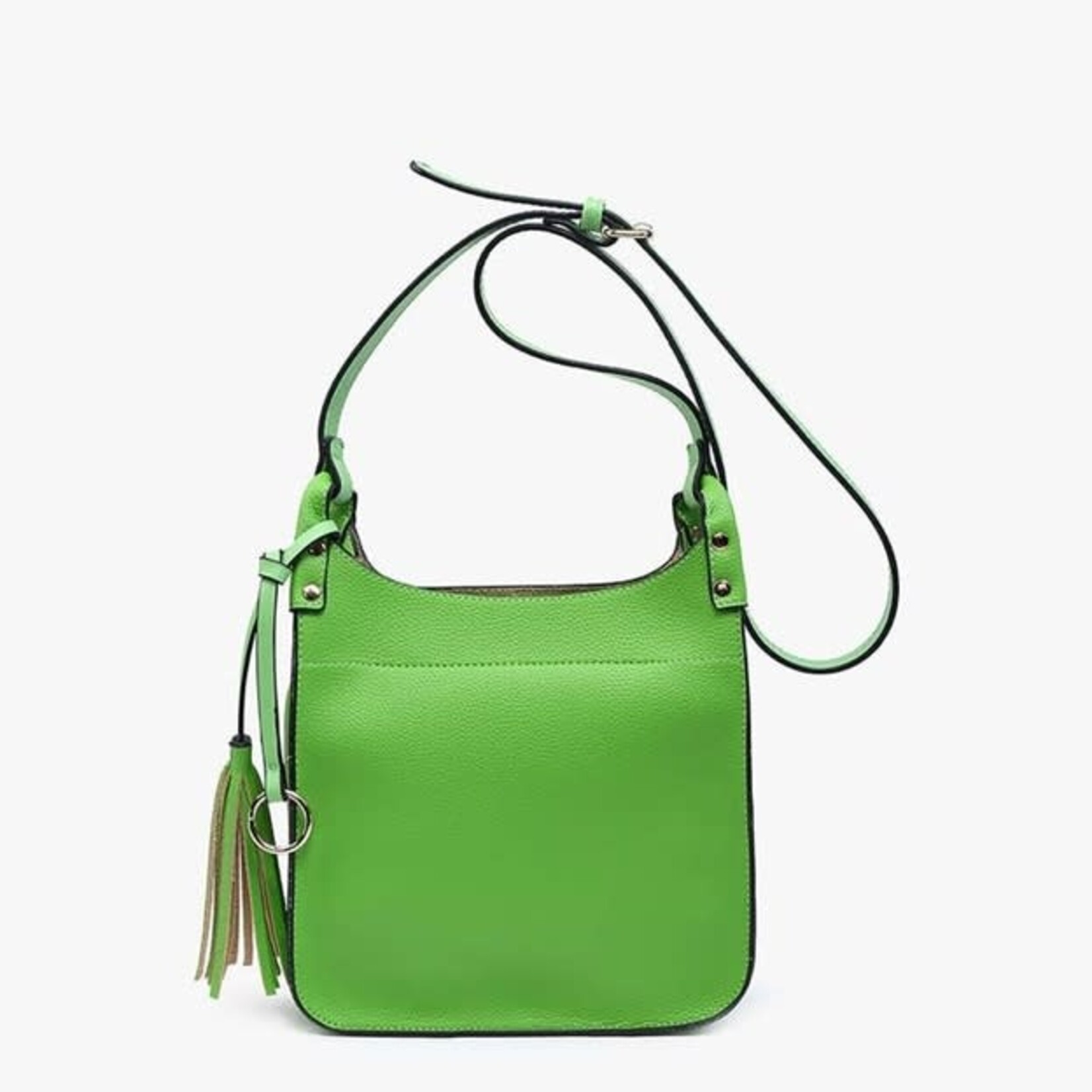 Jen & Co Lucinda Square Crossbody w/ Tassels in Green