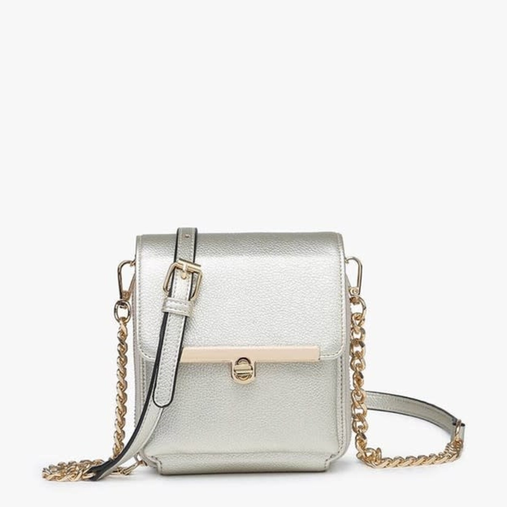 Jen & Co Odette Square Clutch/Crossbody in Light Gold