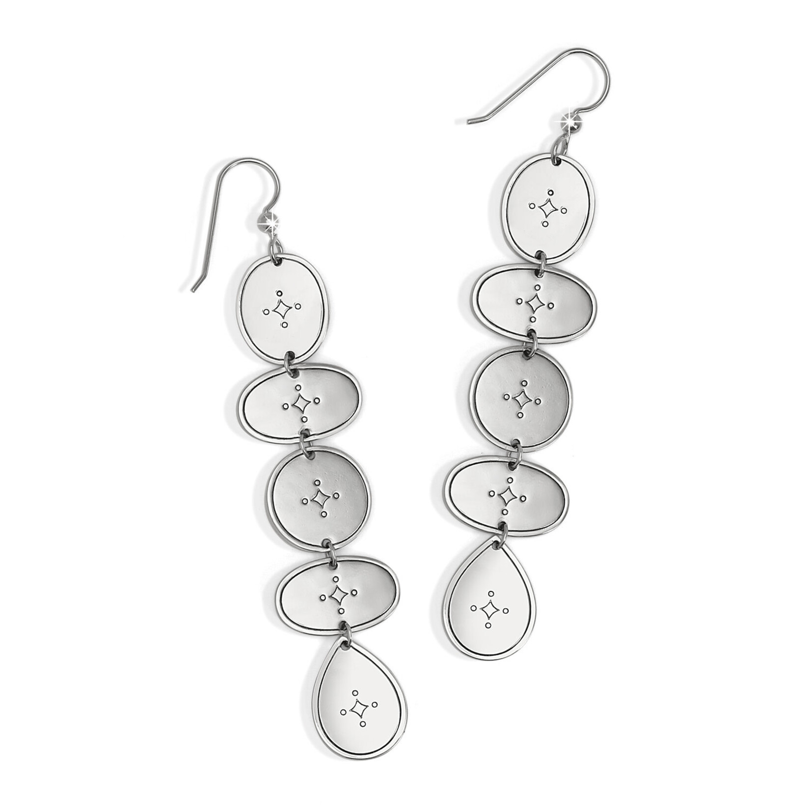 Brighton Palm Canyon Long French Wire Earrings - Silver