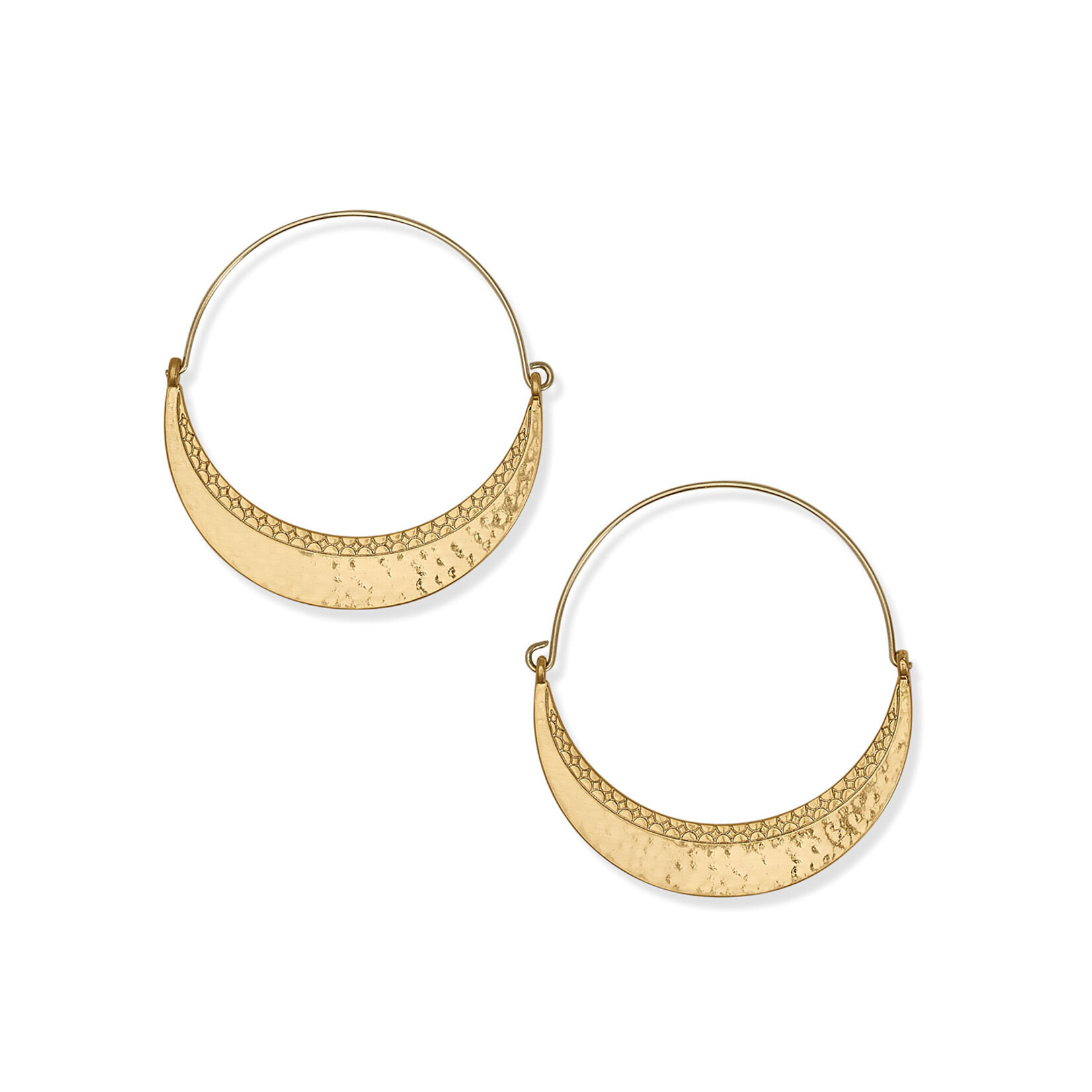 Brighton Palm Canyon Large Hoop Earrings - Gold
