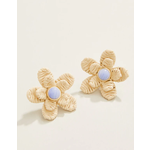 Spartina Sweet Straw Flower Earrings Natural