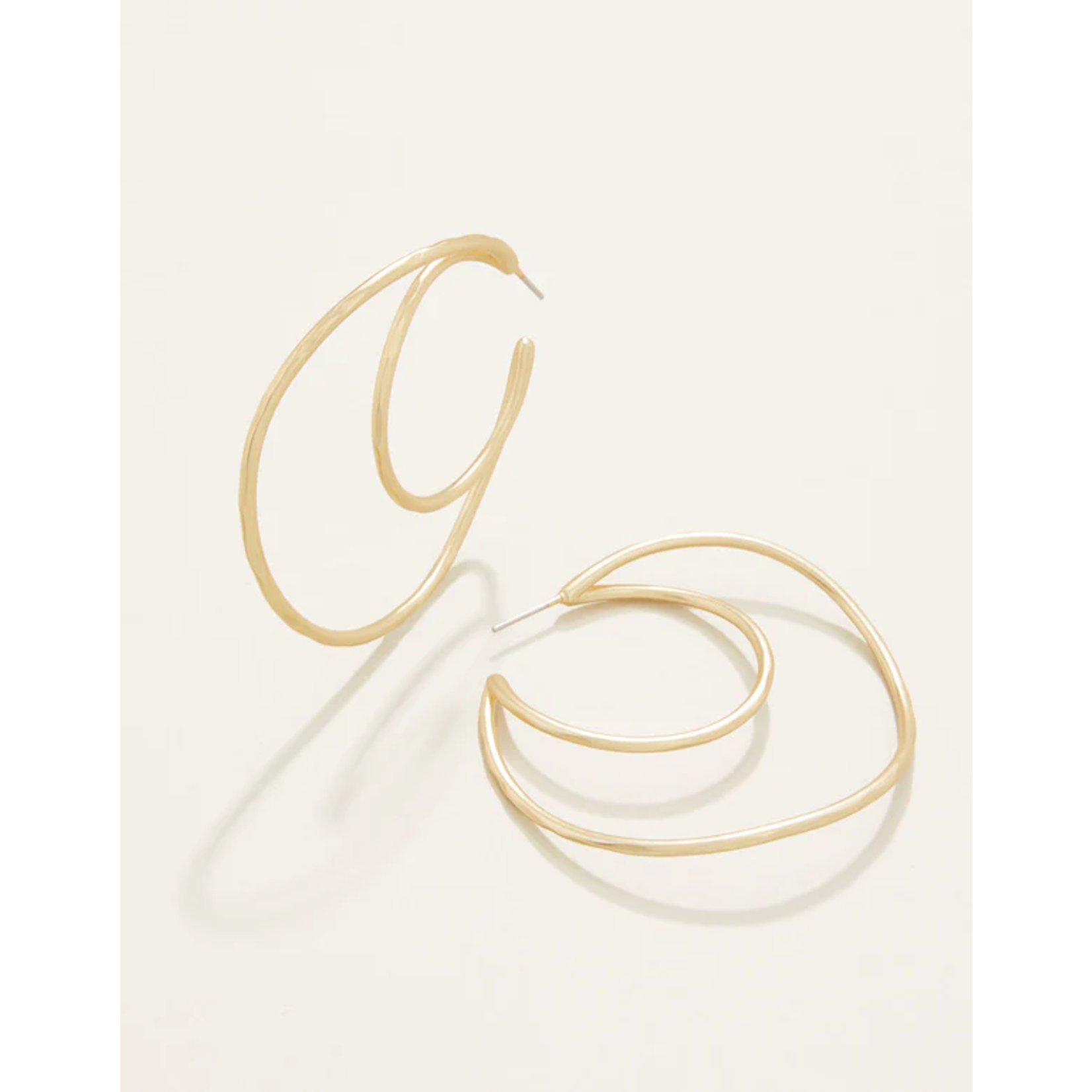 Spartina Winding Oak Hoop Earrings Gold