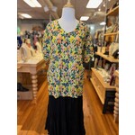 Orange / Green / Yellow Crinkle V-Neck Tee