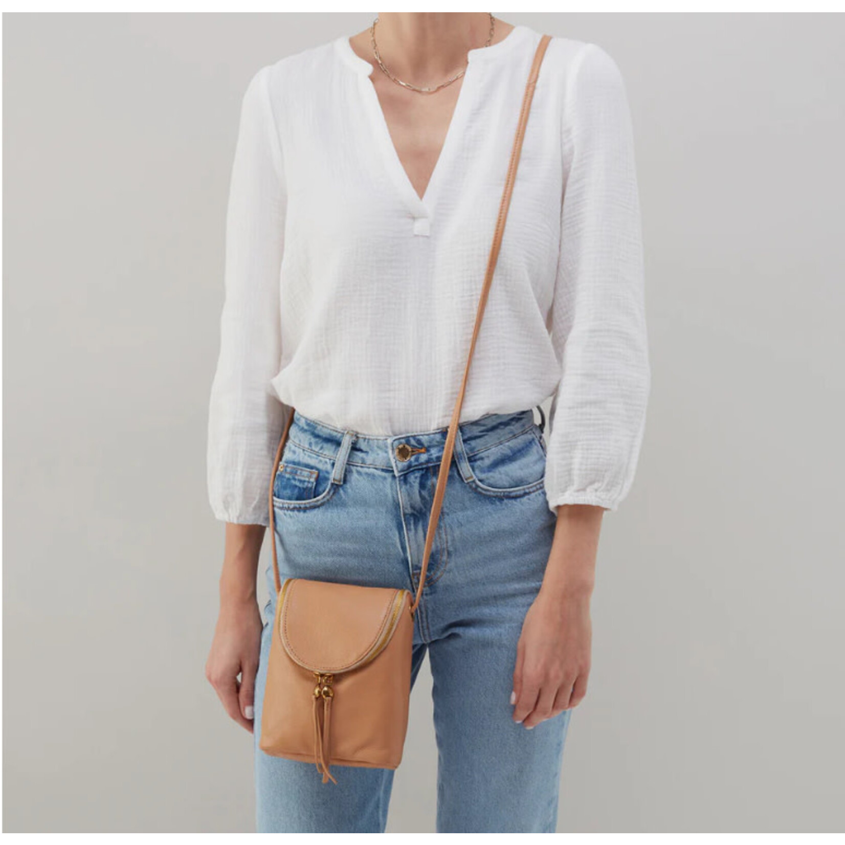HOBO Fern Crossbody - Pebbled Leather in Red Clay