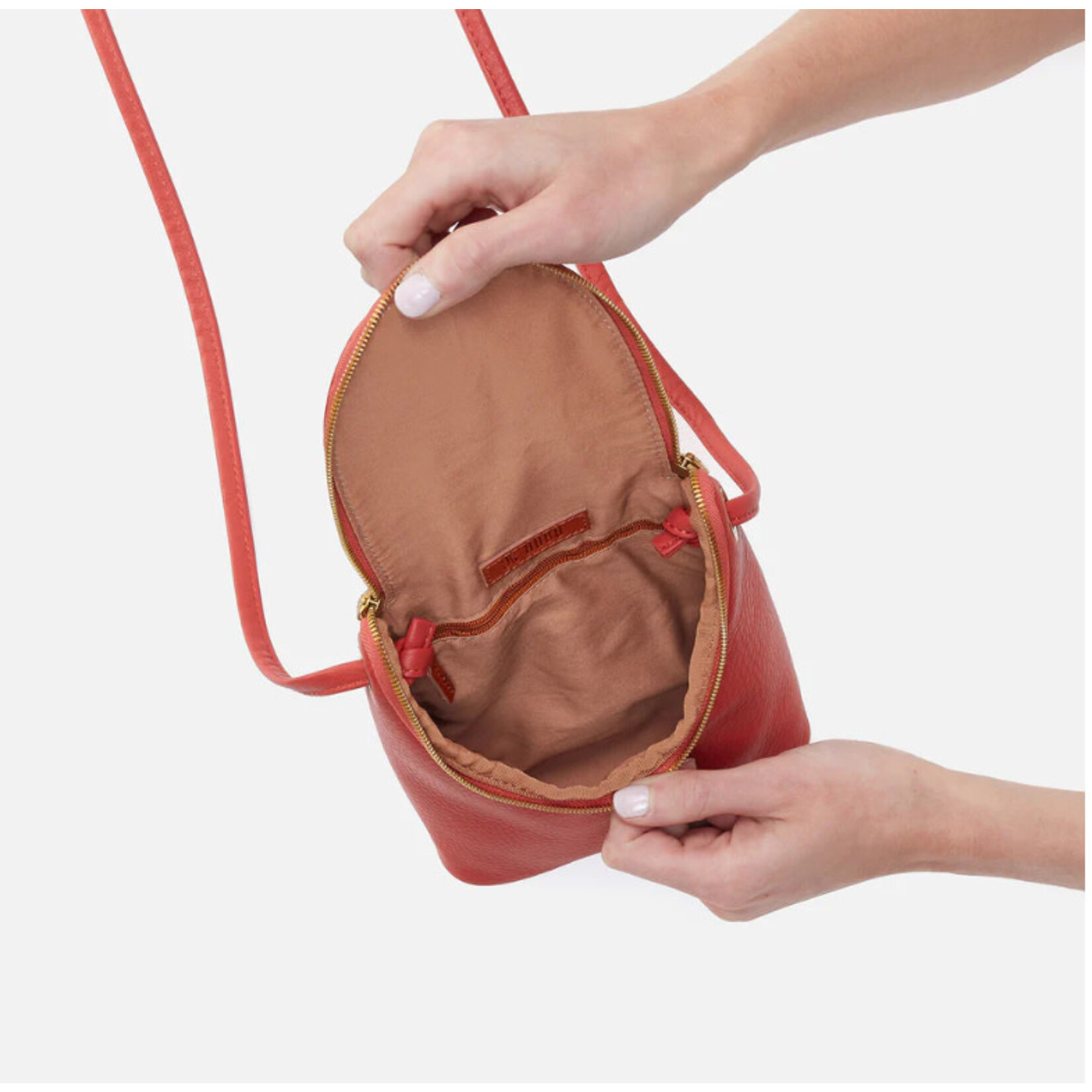 HOBO Fern Crossbody - Pebbled Leather in Red Clay
