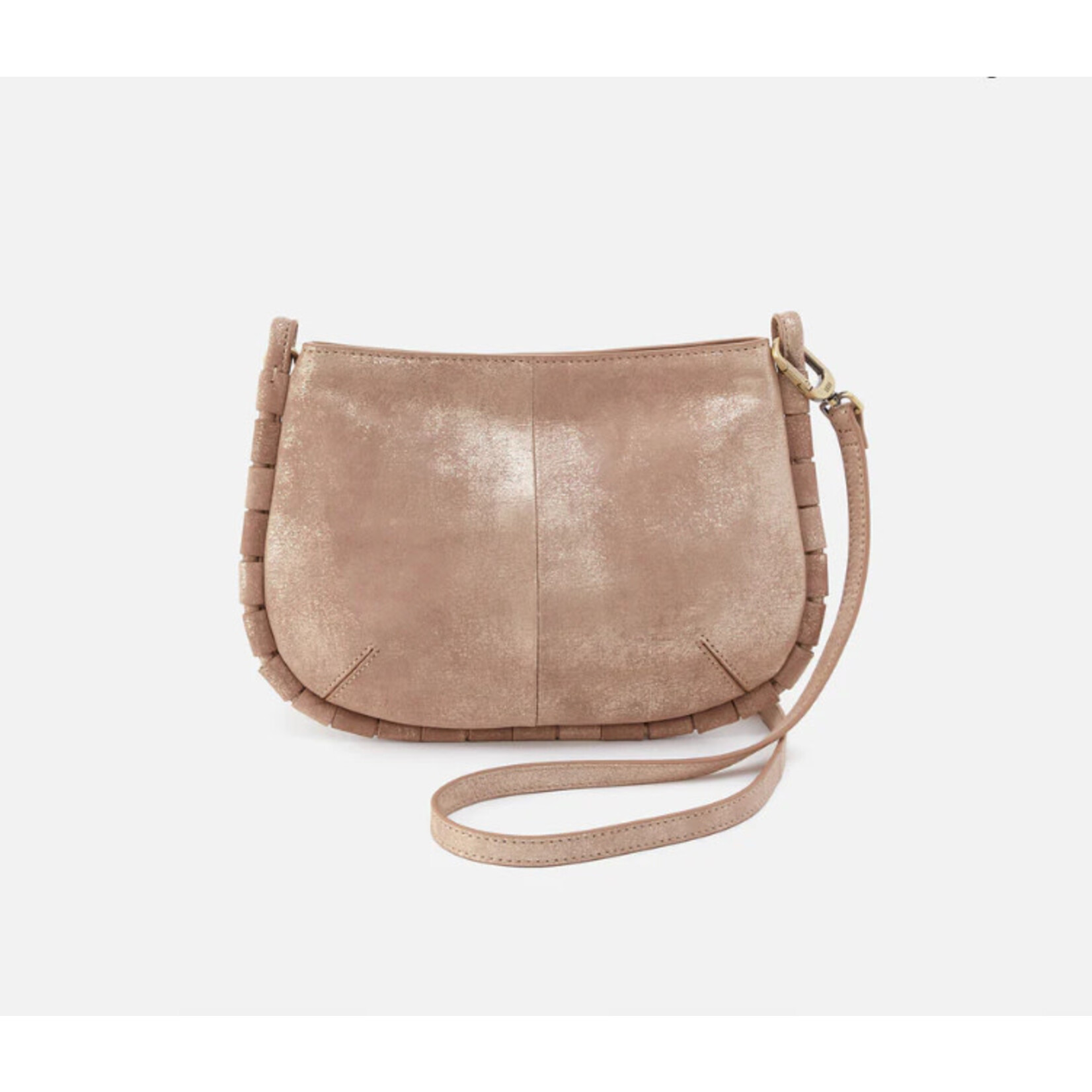 HOBO Phoebe Soft Metallic Leather Crossbody in Gilded Beige