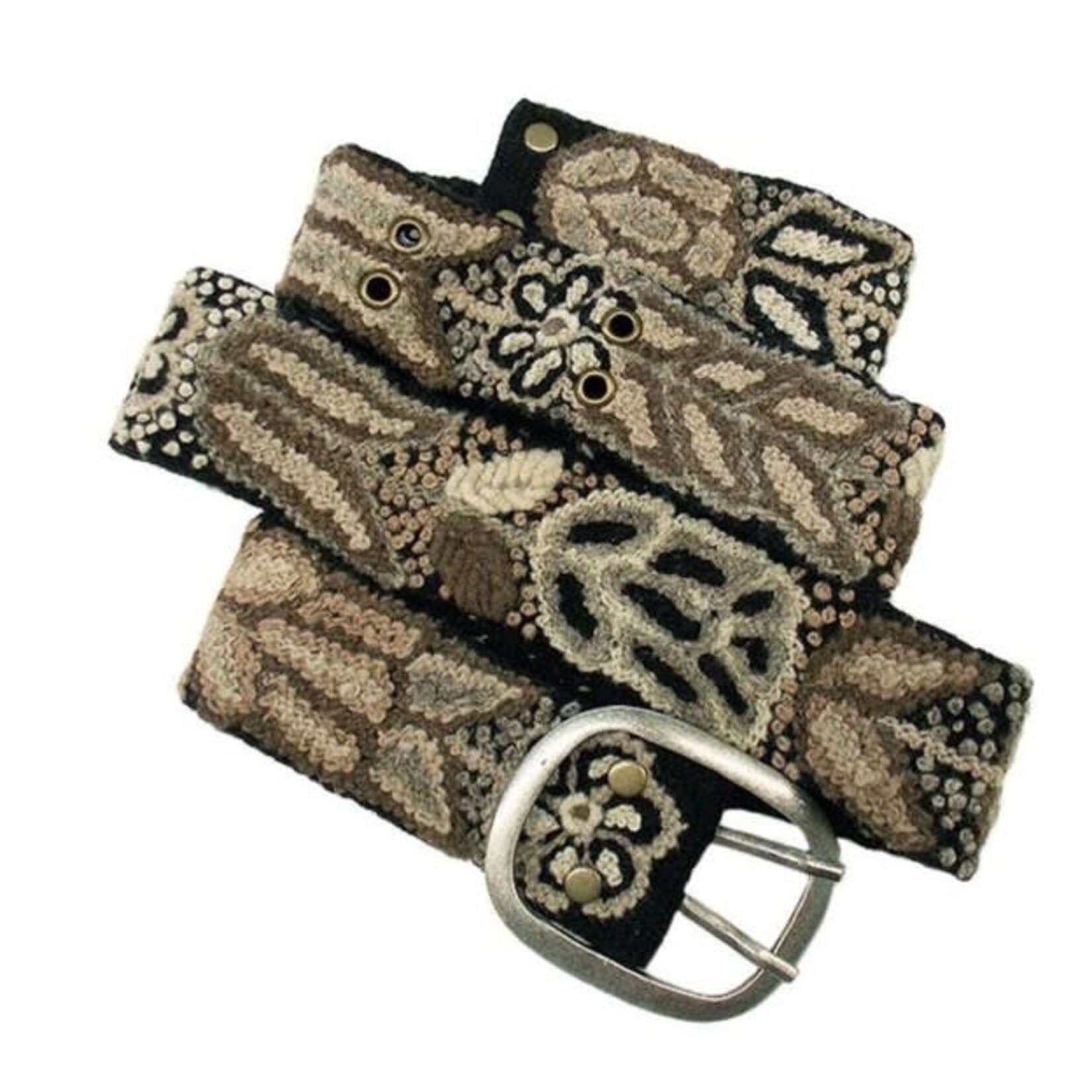 Jenny Krauss Monochromatic Embroidered Wool Belt