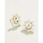 Spartina Queen Stud Earrings Crystal Gold