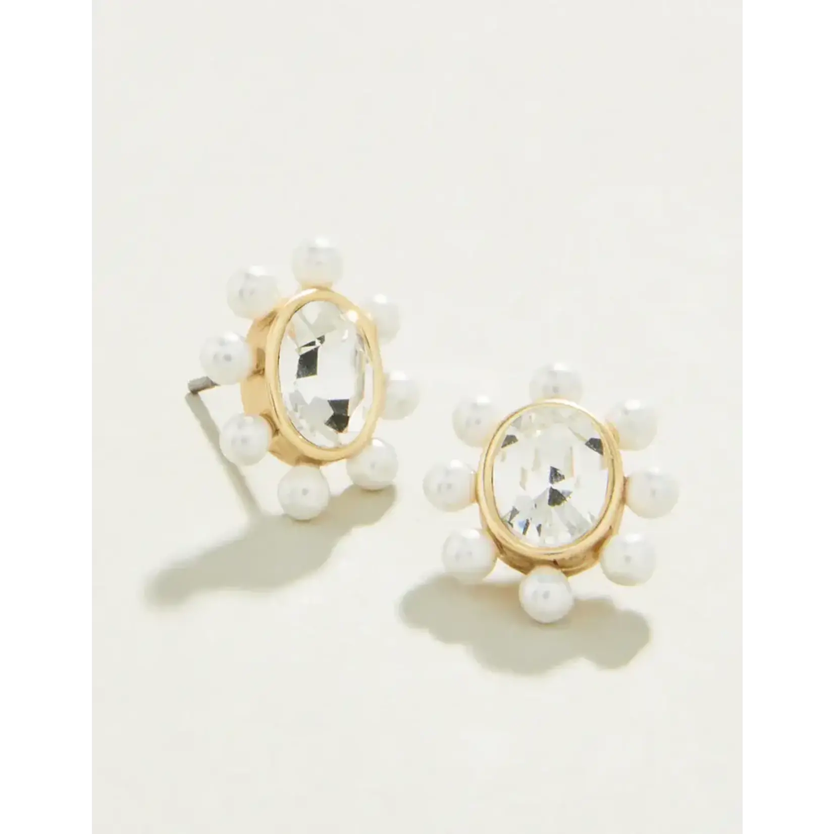 Spartina Queen Stud Earrings Crystal Gold