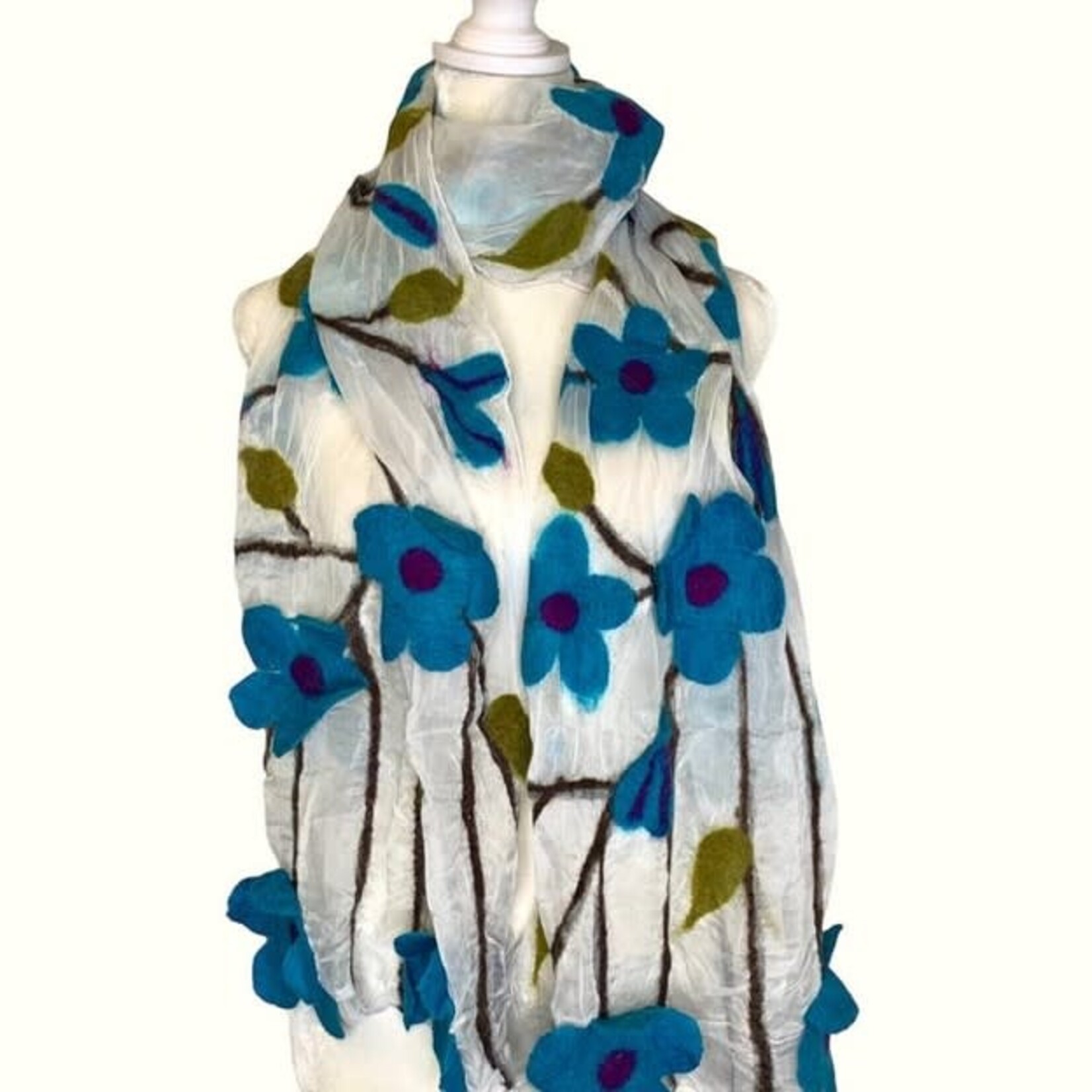 Flower Blossom - Turquoise Scarf