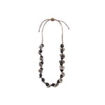 Organic Tagua Jewelry Hara Tagua Necklace in Onyx Black/Charcoal Gray