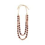 Organic Tagua Jewelry Ginger Tagua Necklace in Chestnut Combo