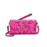 Mellow World Sarita Embossed Floral Crossbody in Fuchsia