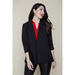 3/4 Slv Open Jacket w/ Swing Bottom in Black