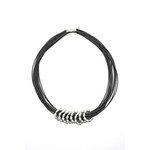 Sea Lily Multi-Strand Slate Necklace w/ Silver Sleeve