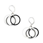 Sea Lily White/Bronze and Black Loop PW Earrings