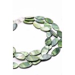 Sea Lily 3 Strand Oval MOP Necklace in Moss