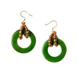 Organic Tagua Jewelry Noah Tagua Earrings in Forest Green