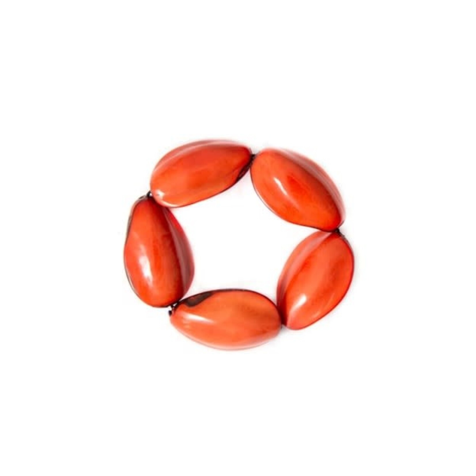 Organic Tagua Jewelry Merly Tagua Bracelet in Poppy Coral