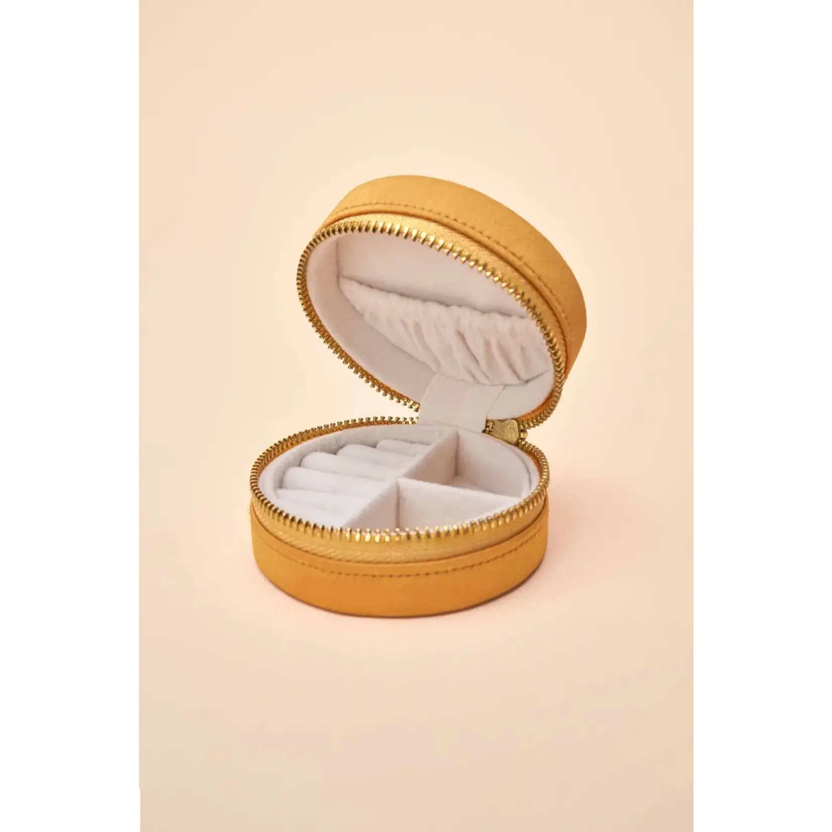 Powder Mini Round Jewelery Box - Ladybird in Mustard