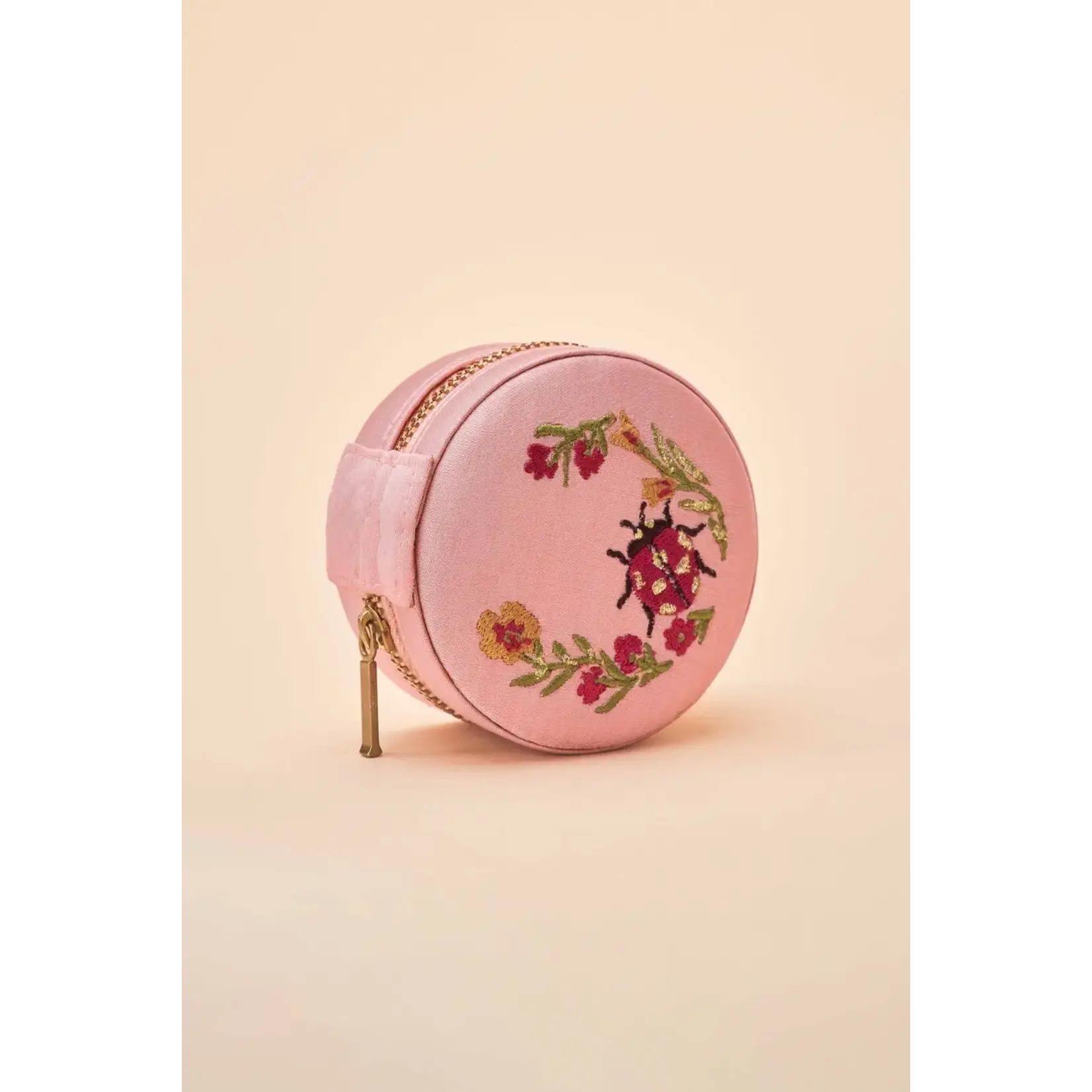 Powder Mini Round Jewelery Box - Ladybird in Rose