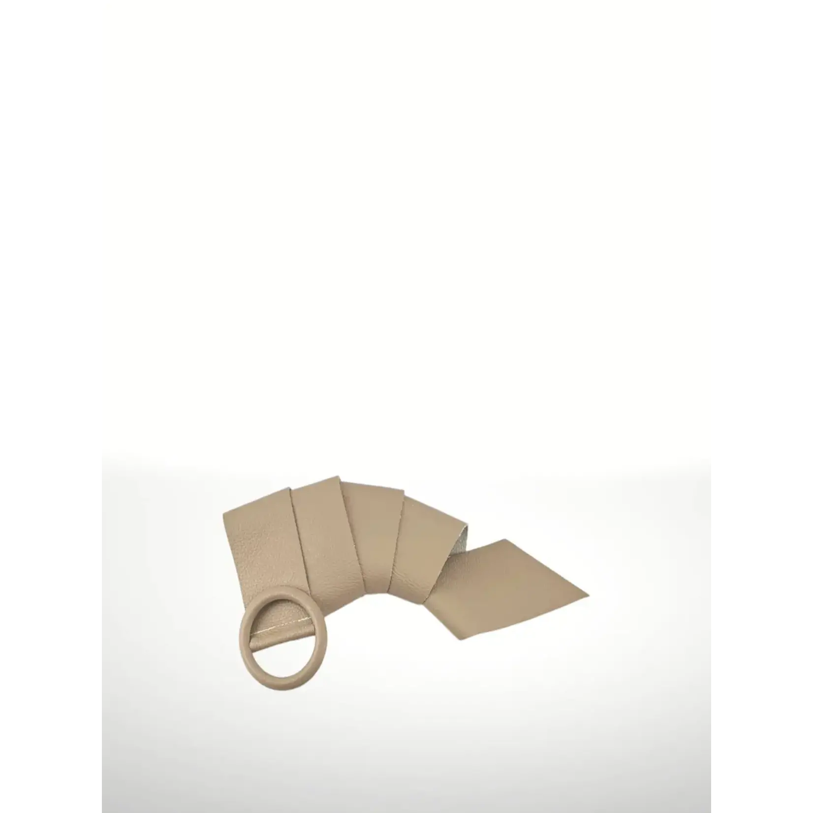 Claudia Italian Made Leather Belt in Light Taupe