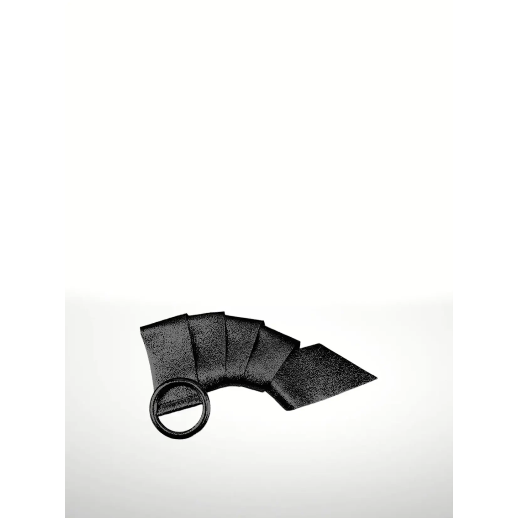 Claudia Italian Made Leather Belt in Metallic Black