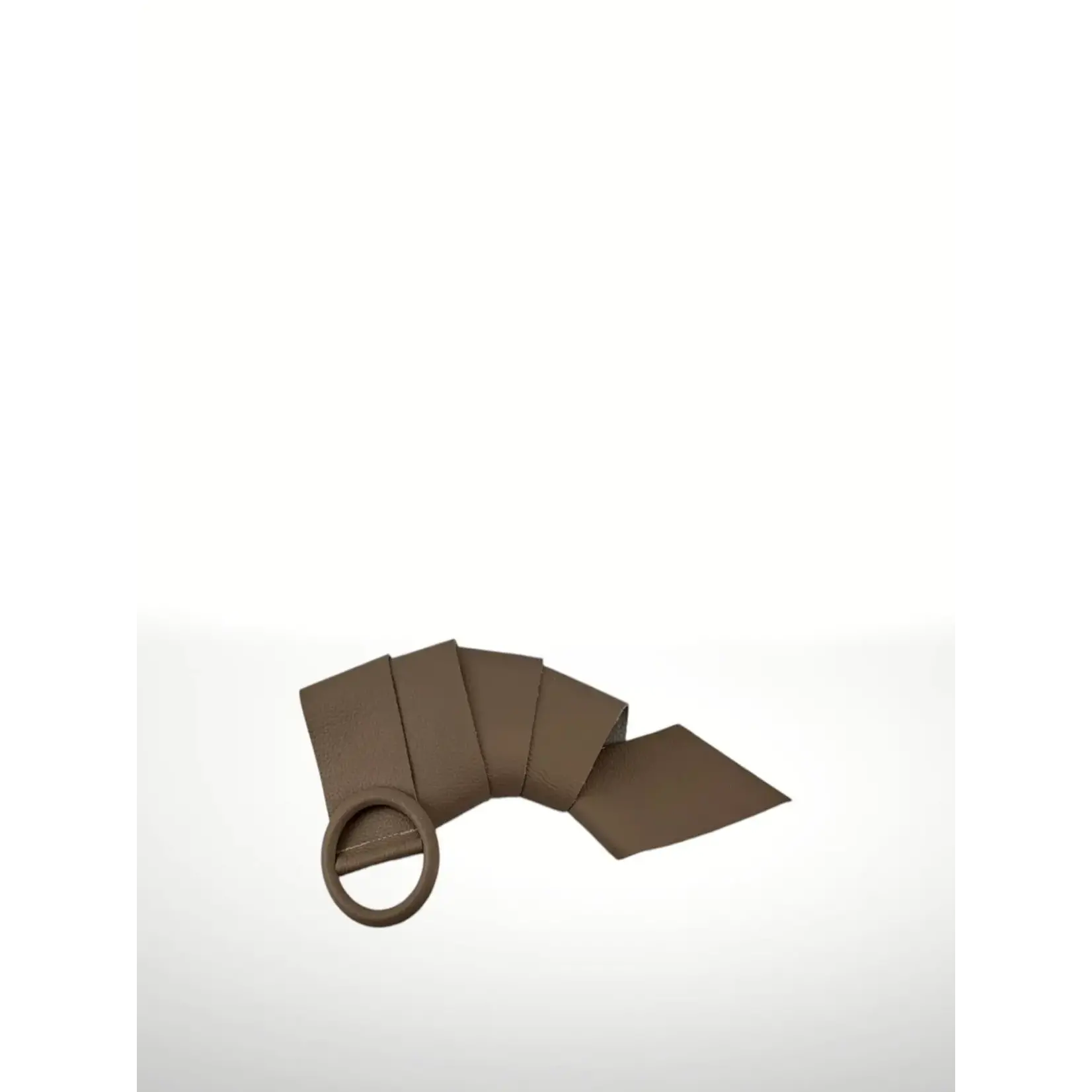 Claudia Italian Made Leather Belt in Taupe