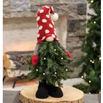 Standing Polka Dot Tree Gnome with Led Lights 20 in.