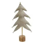 Taupe Christmas Tree w/White Ornaments 15.3 in.