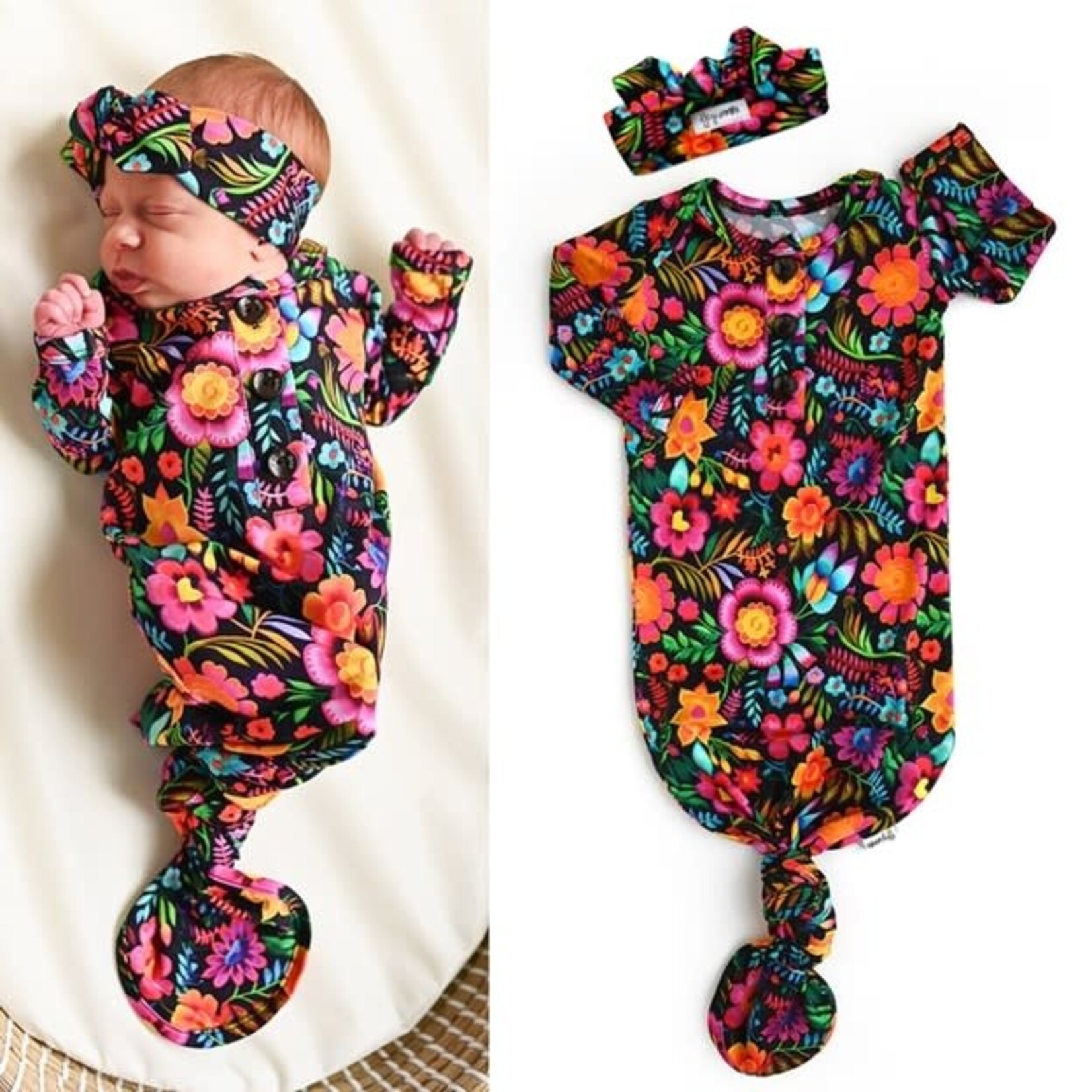 Gigi and Max Bamboo Baby Gown Gift Set in Catalina