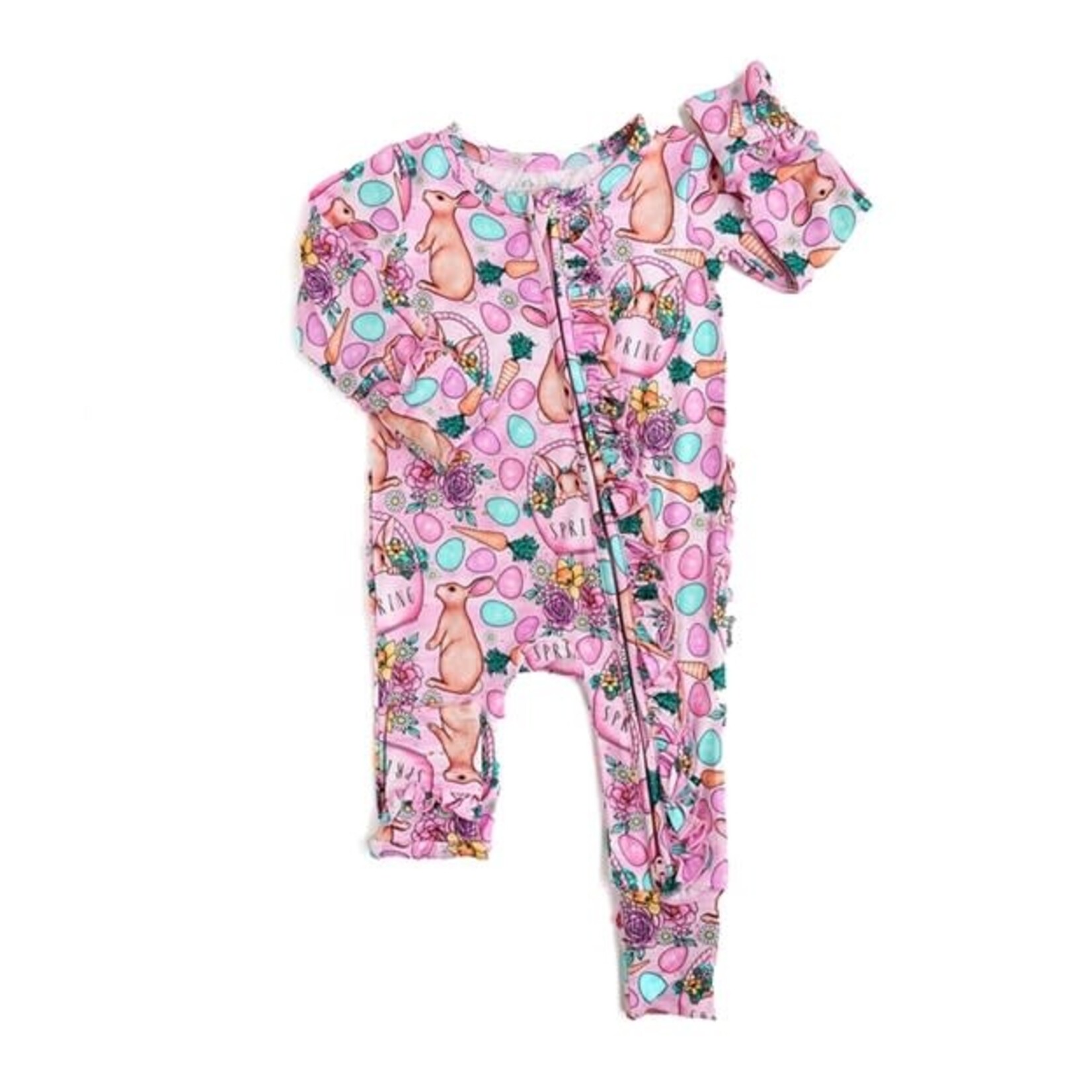 Gigi and Max Sleepy Pajamas Baby Ruffle in Lily