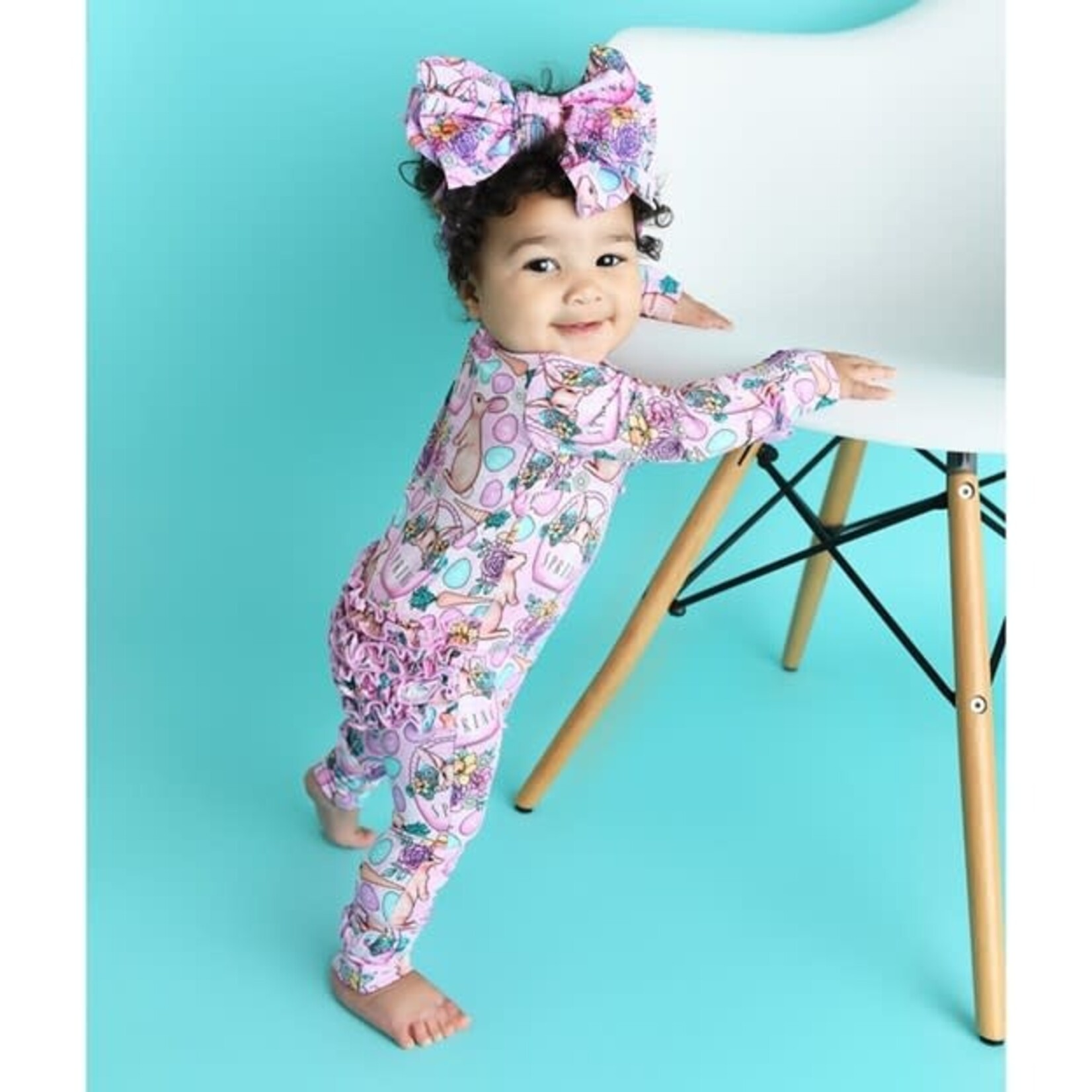 Gigi and Max Sleepy Pajamas Baby Ruffle in Lily