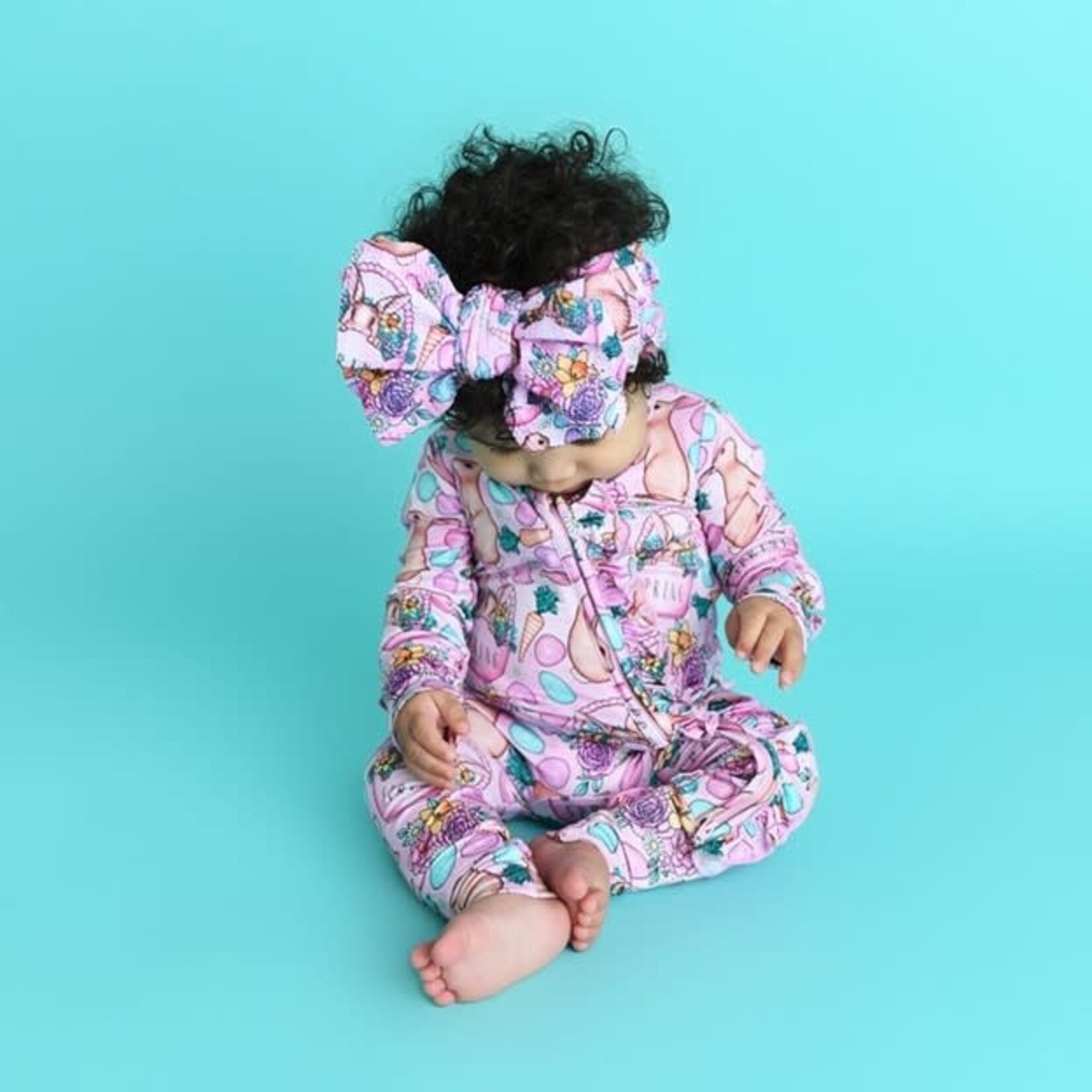 Gigi and Max Sleepy Pajamas Baby Ruffle in Lily